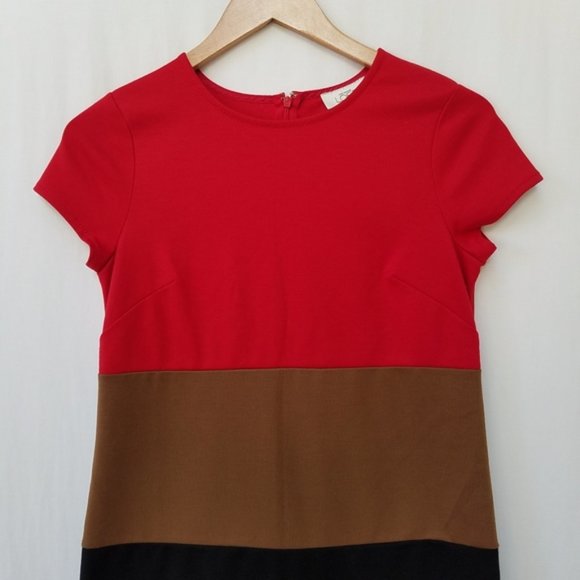 LOFT Ann Taylor Striped Color Block Comfy Knit Tee Shirt Dress - Picture 2 of 9